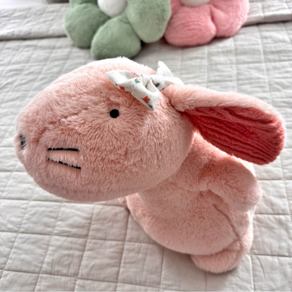 Pillowfort Bunny Plush Weighted Pillow 3lbs Sensory Friendly Pink - Picture 4 of 8
